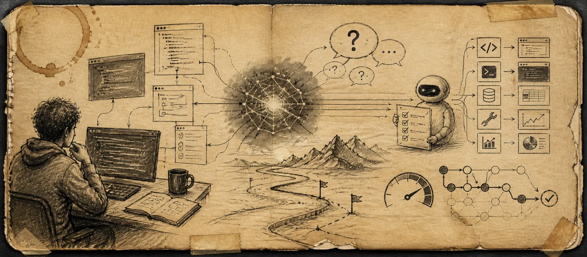 Worn journal thumbnail for the Muse Spark 1.3 story