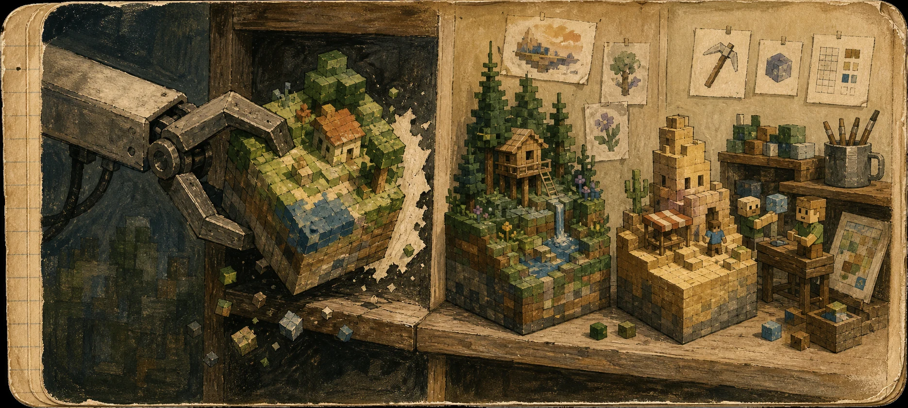 Worn journal thumbnail for the Luanti DMCA dispute