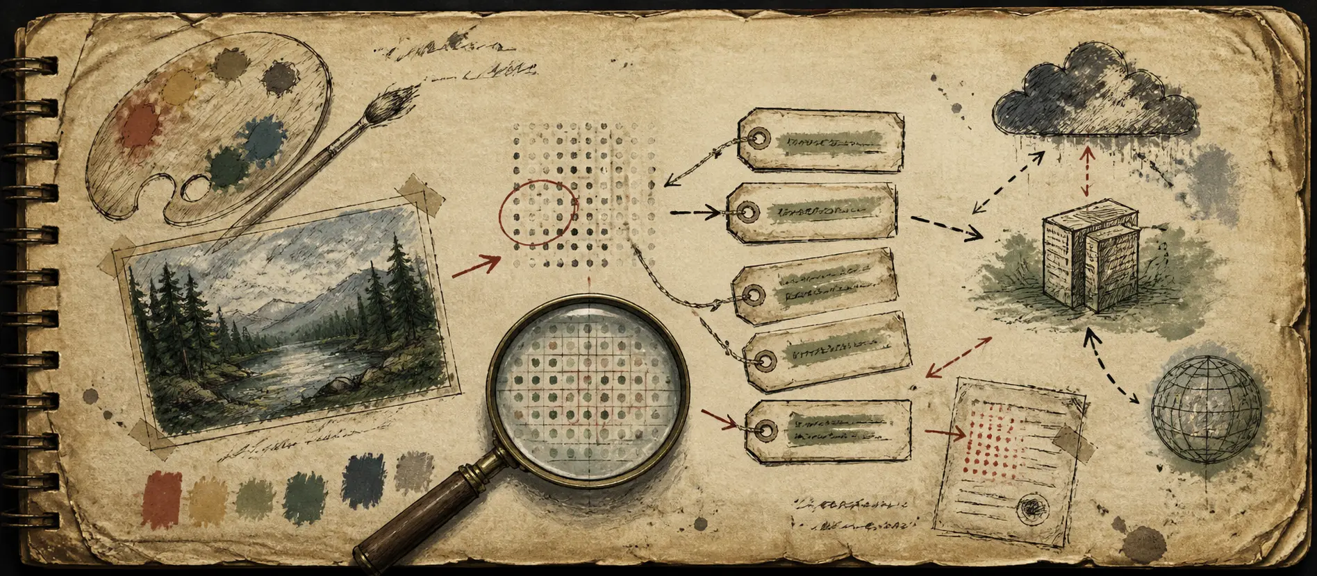 Worn journal thumbnail for the MS Paint invisible watermark investigation
