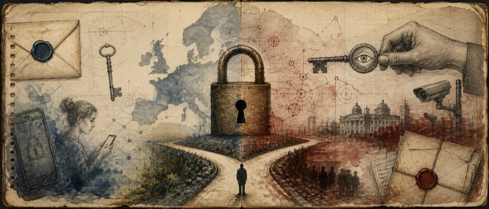 Worn journal thumbnail for the encryption backdoors story