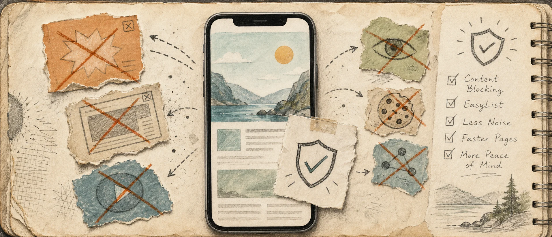 Worn journal thumbnail for the Firefox iOS ad-blocker story